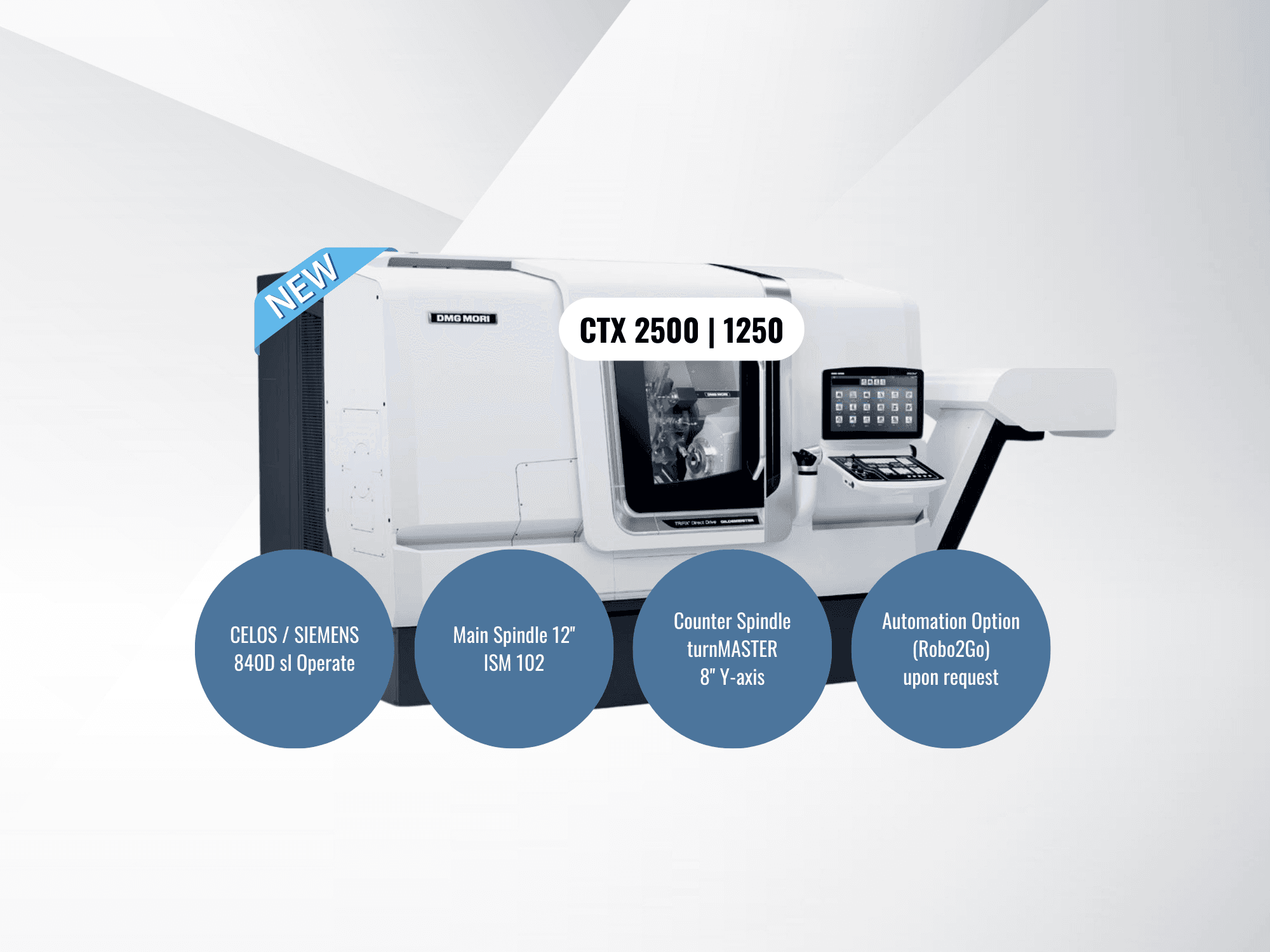 Vista Frontal da DMG MORI CTX 2500/1250 máquina