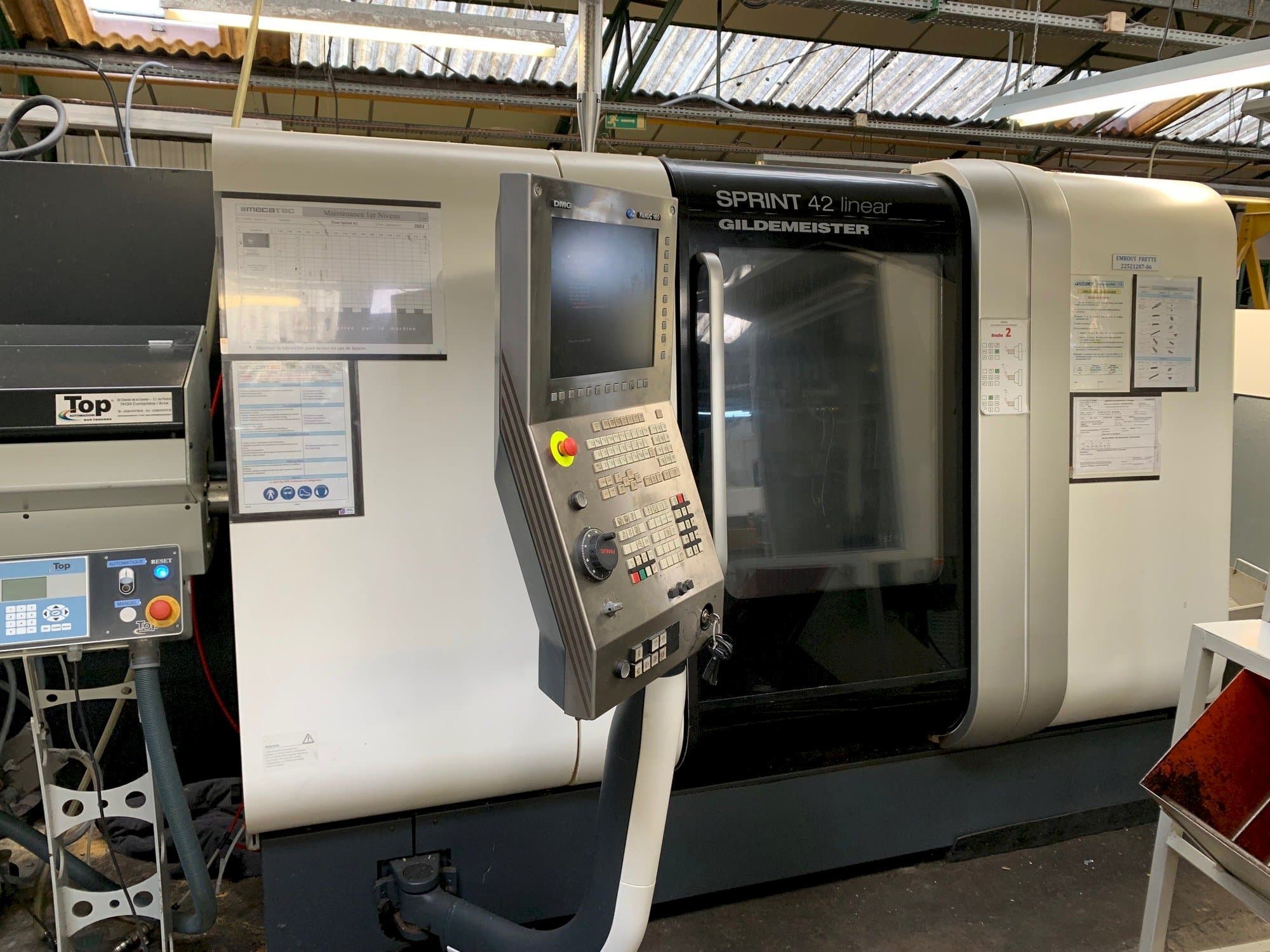 Vista Frontal da DMG SPRINT 42 linear máquina