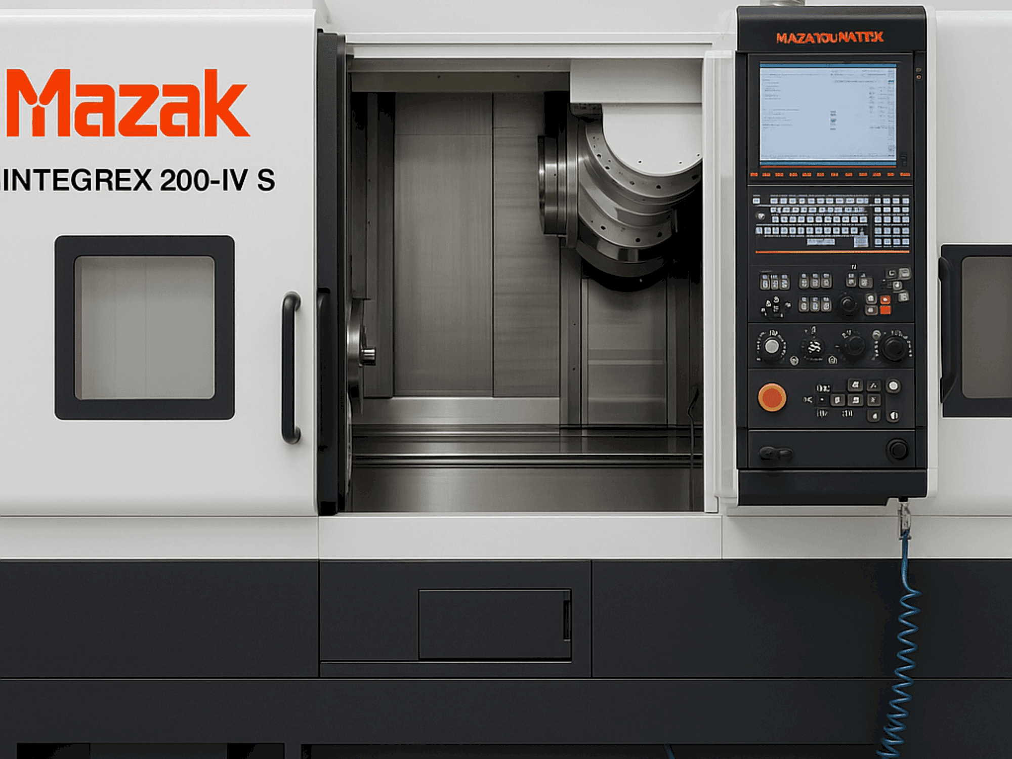 Vista Frontal da Mazak Integer 200-IV S x 1000 máquina
