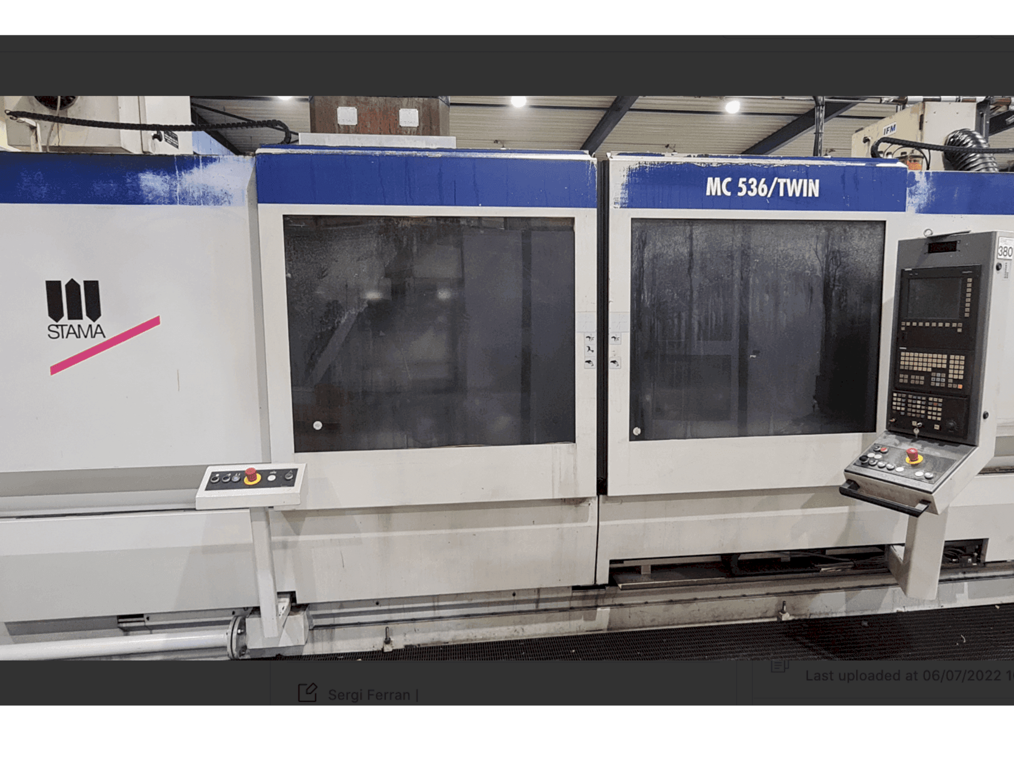 Vista Frontal da STAMA MC536/Twin máquina