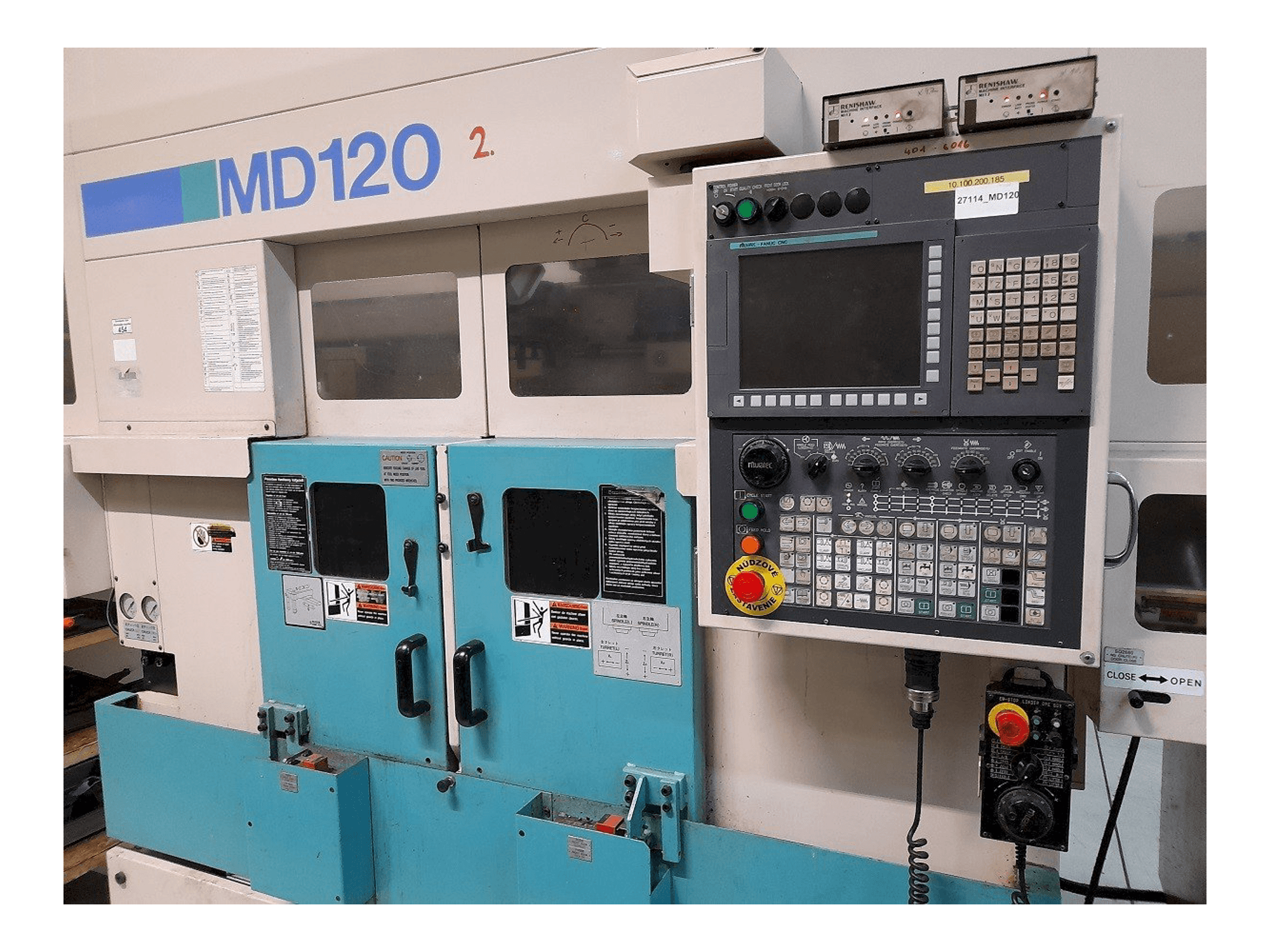 Vista Frontal da Muratec MD120 + MS60 máquina