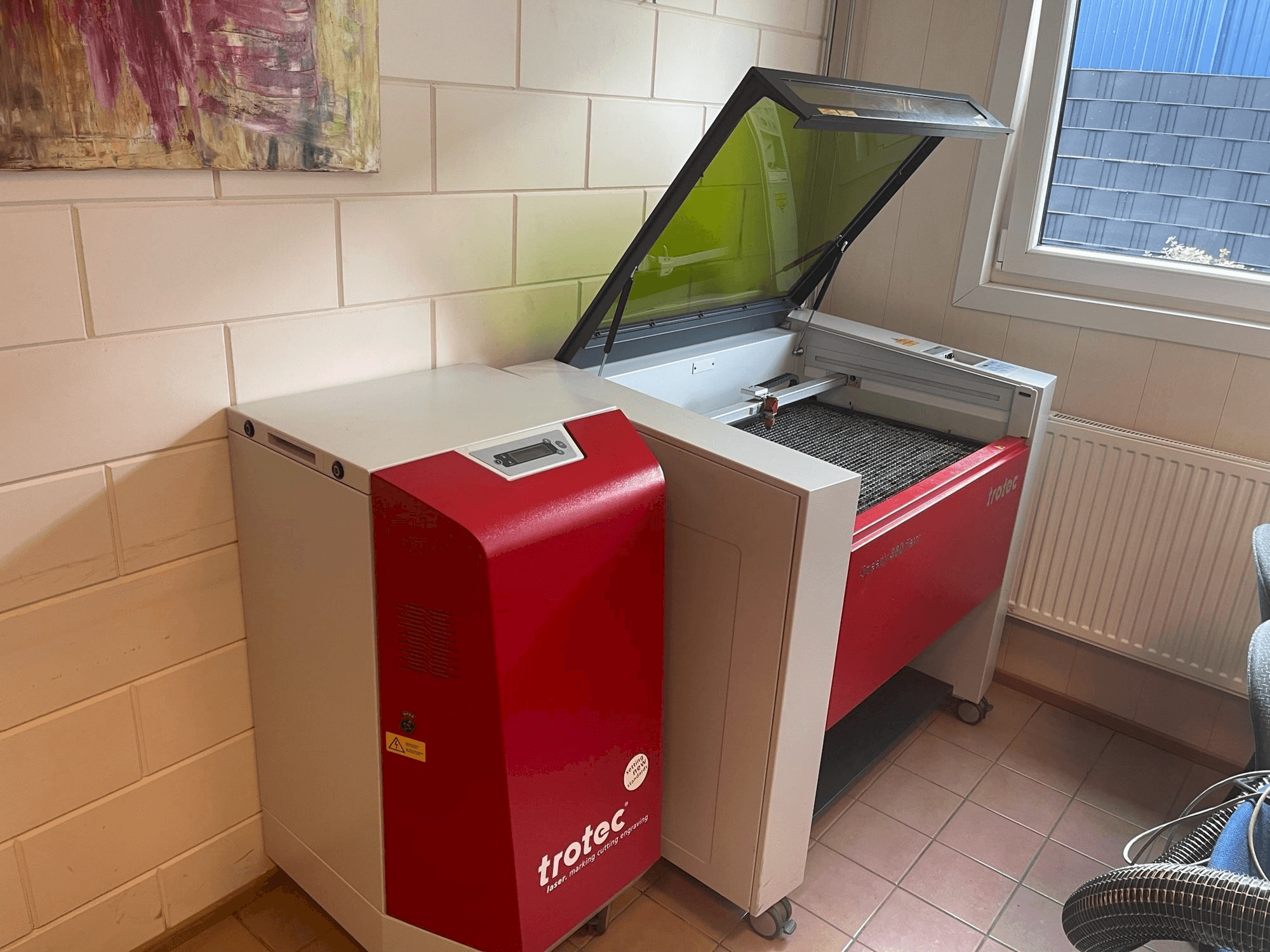 Vista Frontal da Trotec Speedy 360 flexx máquina