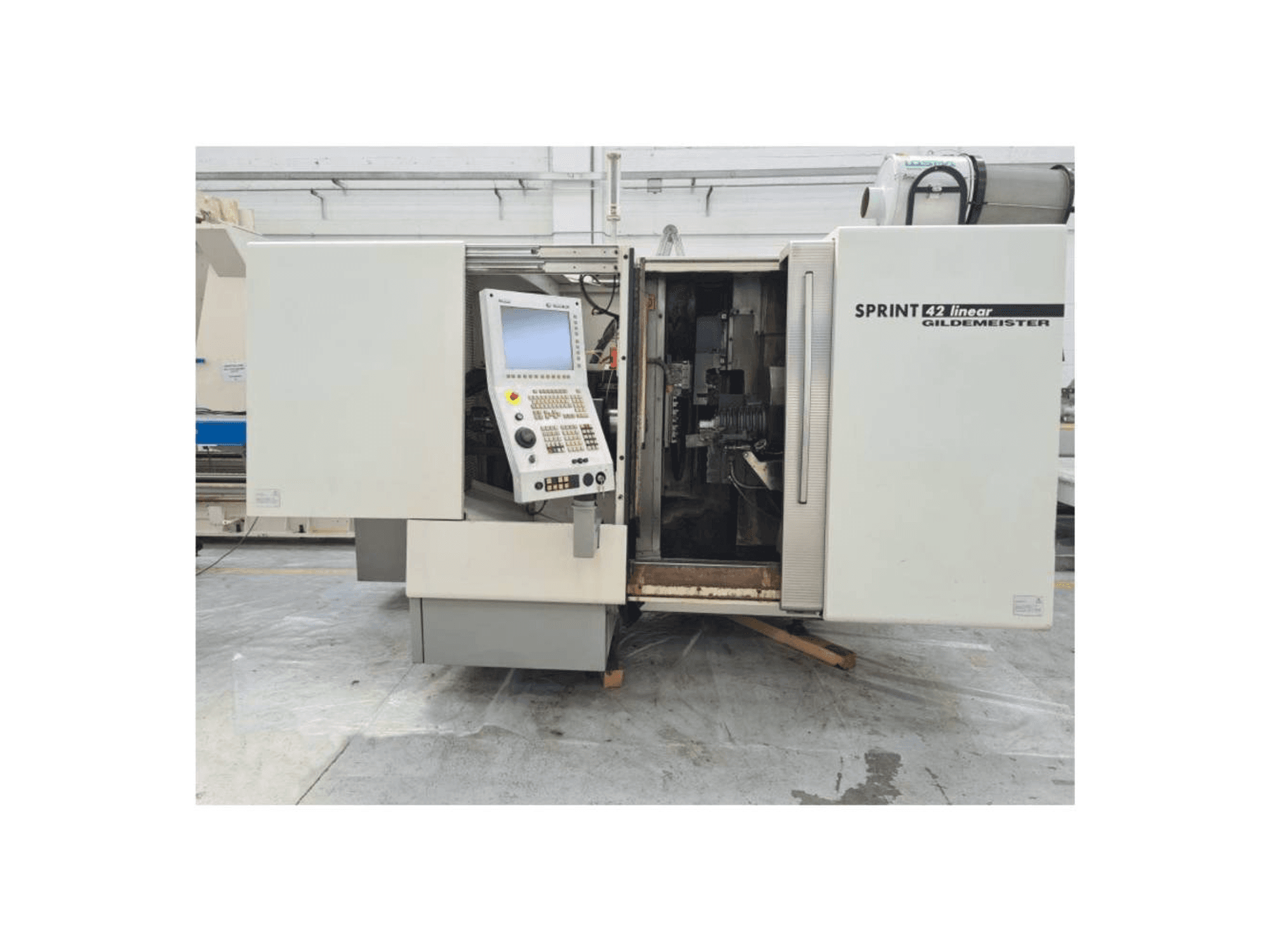 Vista Frontal da Gildemeister Sprint 42 linear máquina